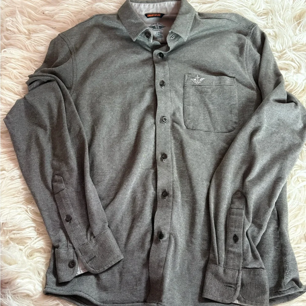 Docker Men's Alpha Ultimate Slim-Fit Smart 360 Flex Stretch Shirt Size M - Picture 2 of 8